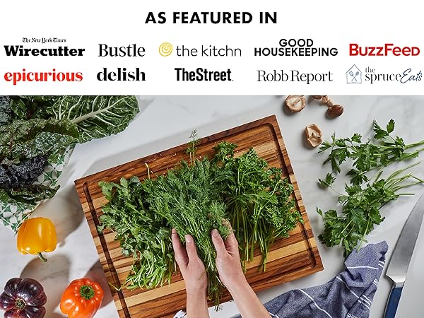 Sonder LA Laurel Teak Cutting Board has been featured on New York Times Wirecutter