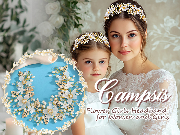 ☆herlipto☆Princess Gold Crystal Headband Amazon.com : Campsis Leaf Flower Girls Headpiece Gold