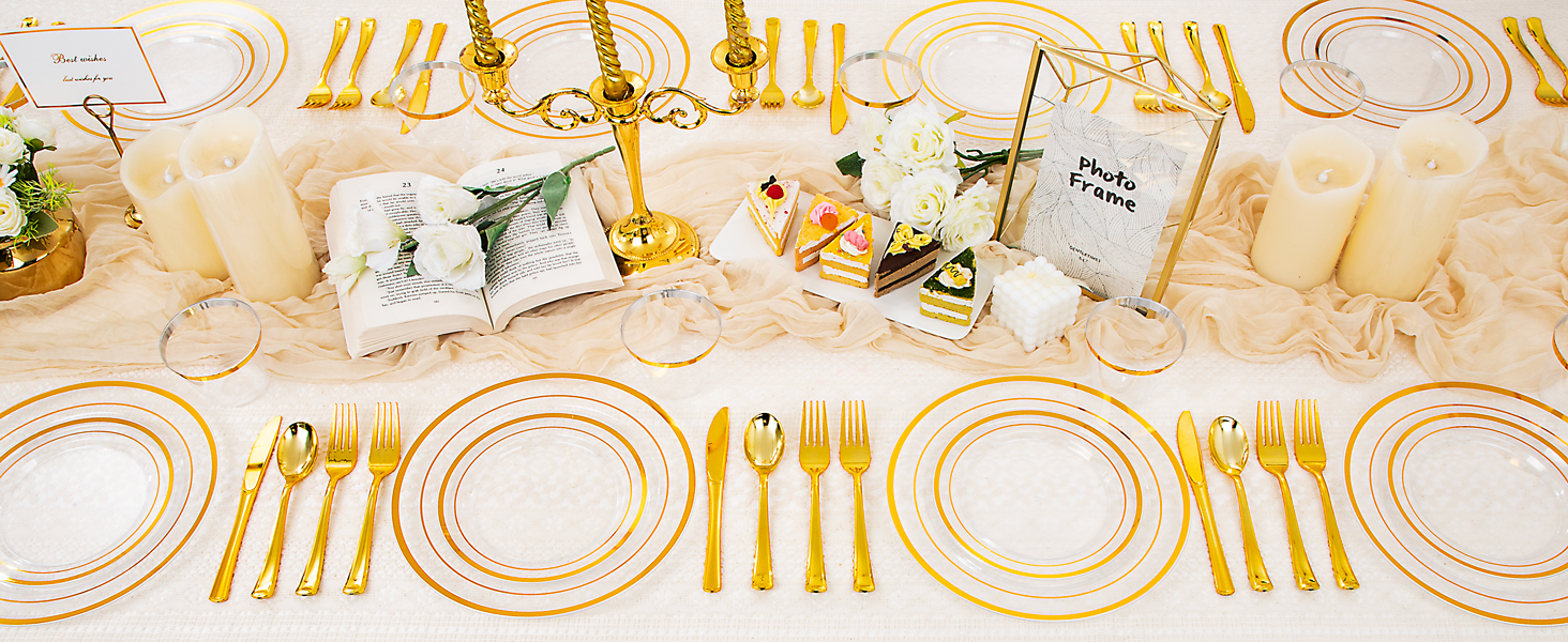Clear Gold Dinnerware