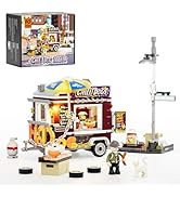 FUNWHOLE Chili Dog Trailer Lighting Building Bricks Set - Street Fusion City Town Hot Food Truck ...