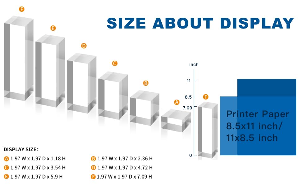 Yis 4 PCS Acrylic Display Block Clear Display Risers Cube