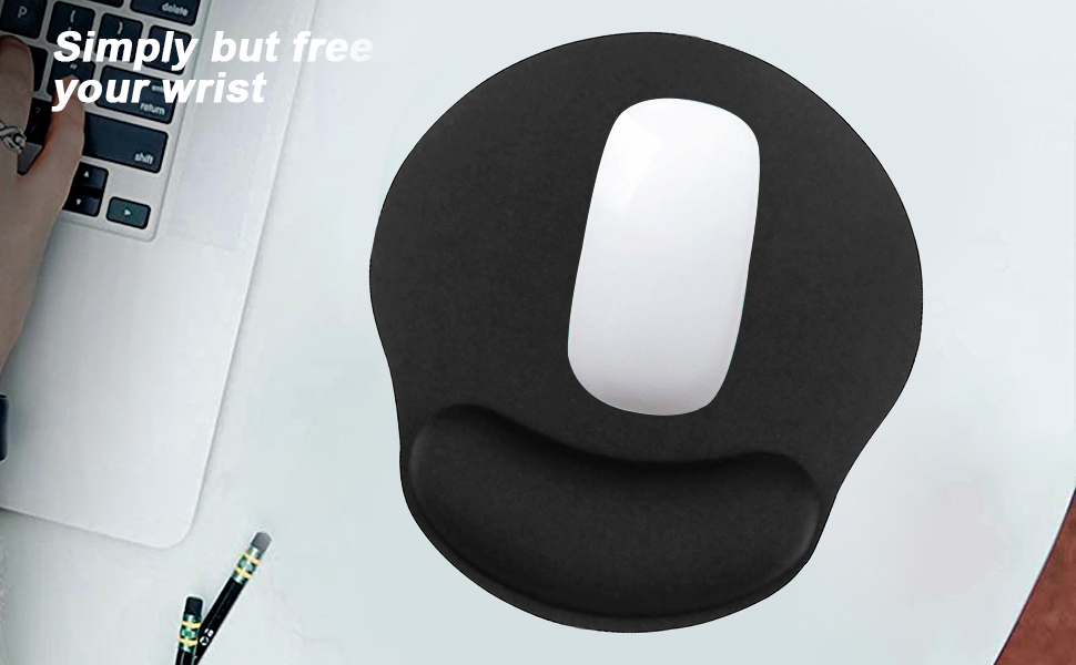 MMDW Mouse Pad Ergonomic Mouse Pad with Wrist Support, Memory Foam NonSlip Rubber