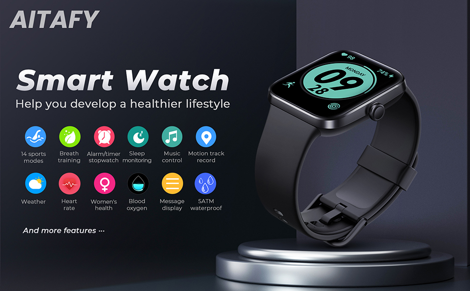 Smart Watch for Men Women, Activity Fitness Tracker Blood Oxygen Heart