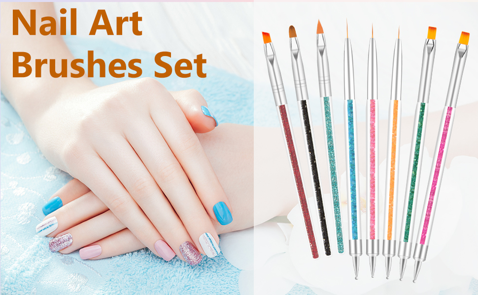 Diesisa 8pcs Nail Art Brushes Set 8 nail art brushes