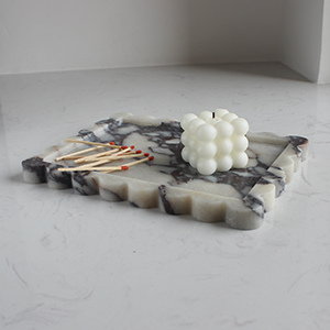 calacatta viola marble tray
