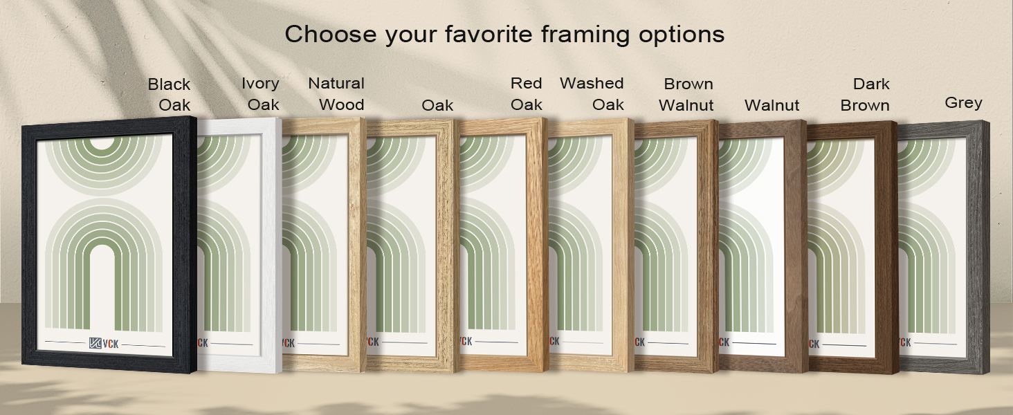 VCK 11x17 Picture Frame 3 Pack, Brown Solid Wood Poster