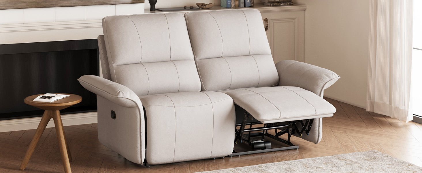 beige loveseat sofa