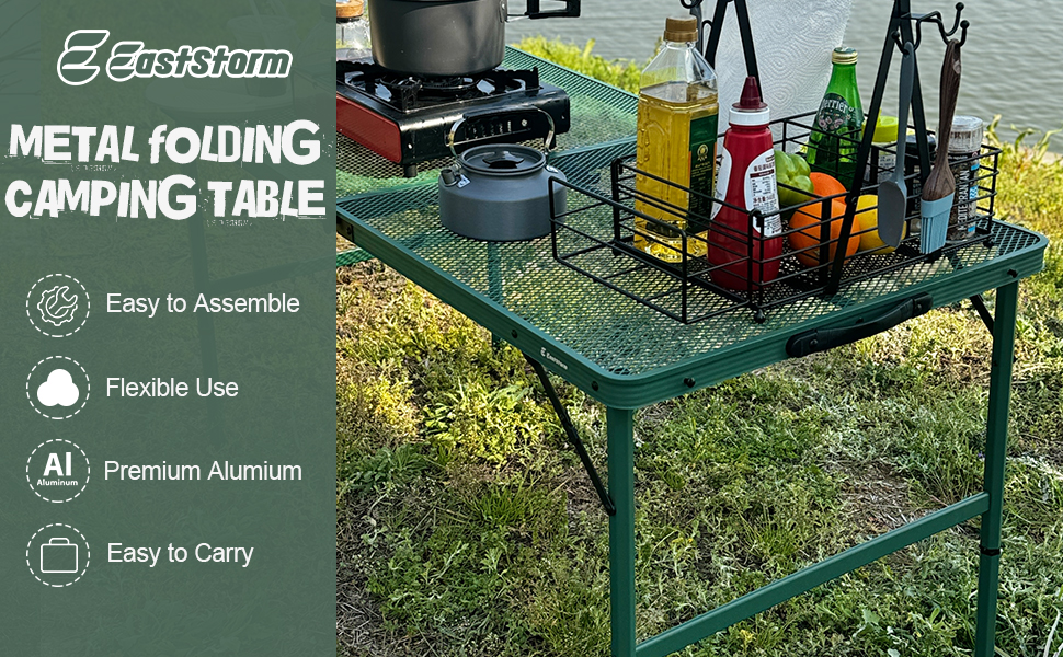 E Eaststorm Camping Table Outdoor Folding Picnic Table - Por | Meses