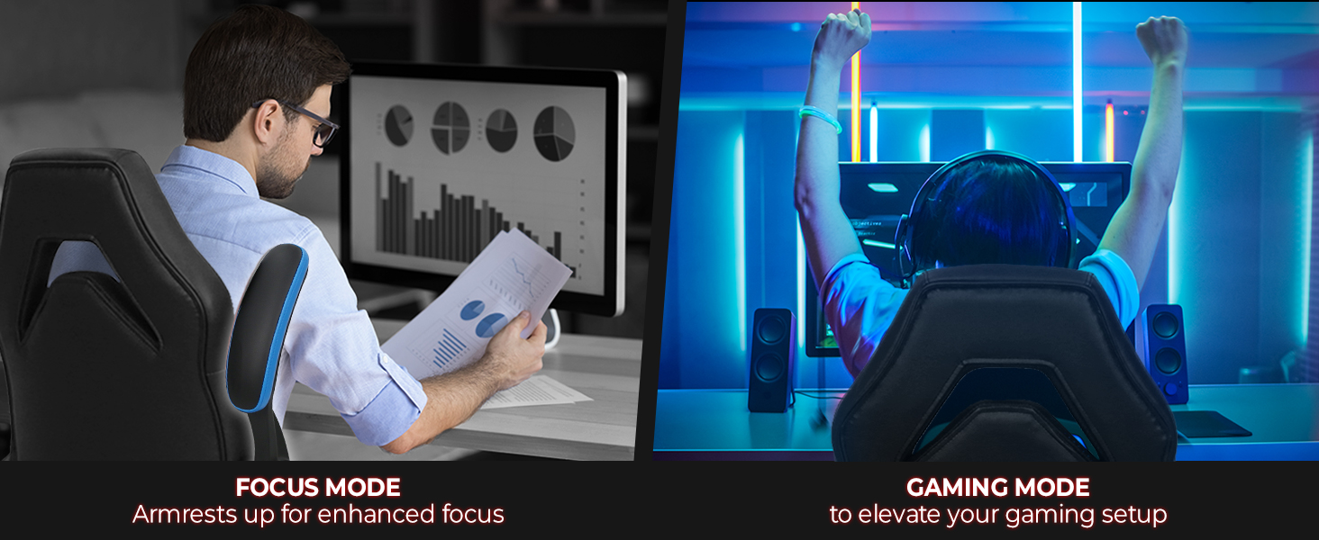 Computer chair with enhanced features for work and play 