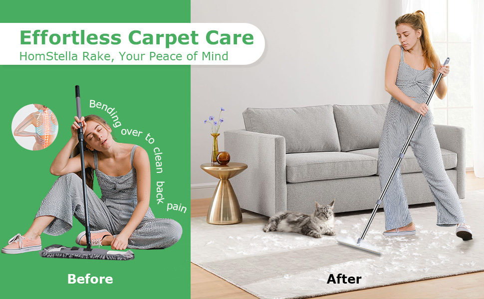 Carpet Rake for Pet Hair Removal, Upgraded Dog Hair