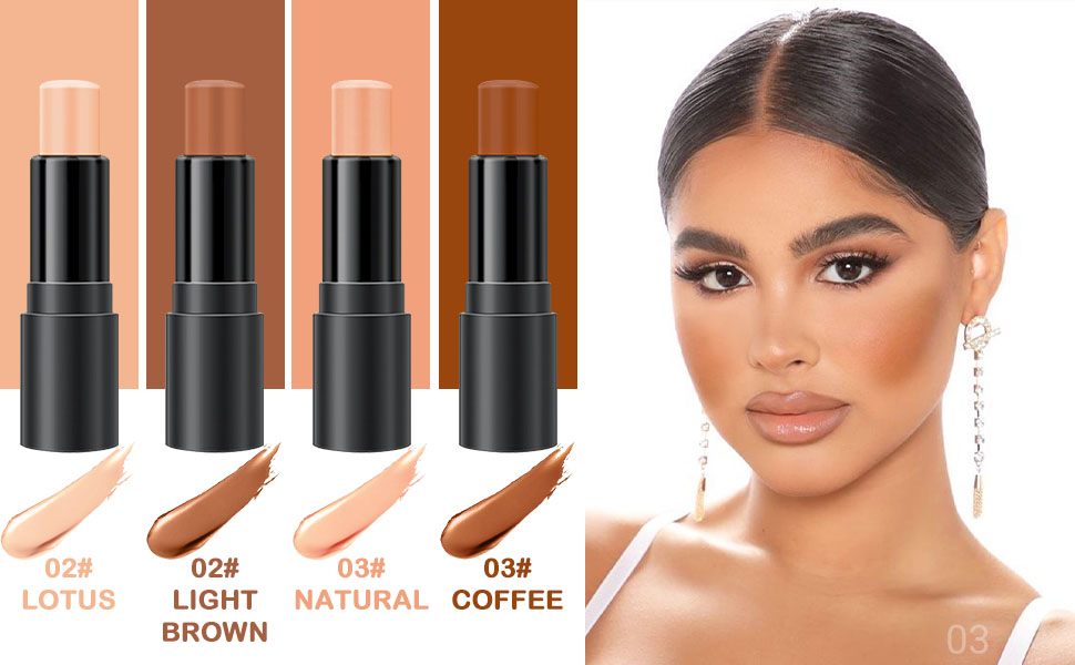 4 Colors Face Cream Contour Contouring Bronzer Concealer Stick