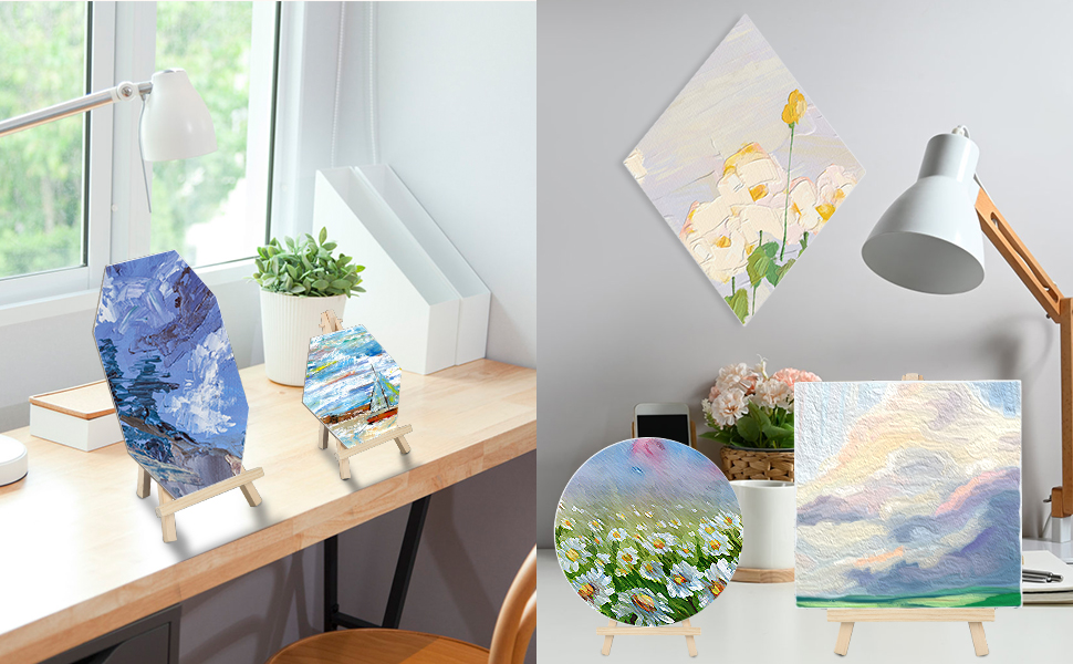 30 Packs Canvases for Painting with Palettes Mini Easels