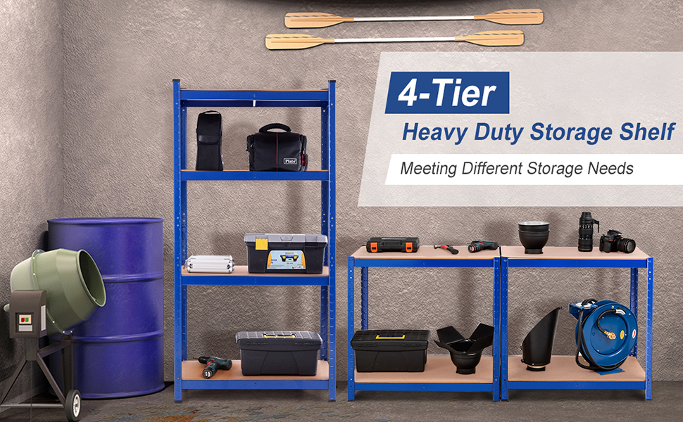 TANGKULA Metal Storage Shelves, 63 inches Heavy Duty Steel Frame, Home