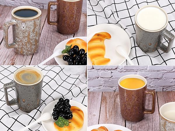 バーベキュー・調理用品 magma glass DIA Tumblr iron gray Amazon.com: QUTREY Coffee Mugs Set of 4, Large Ceramic