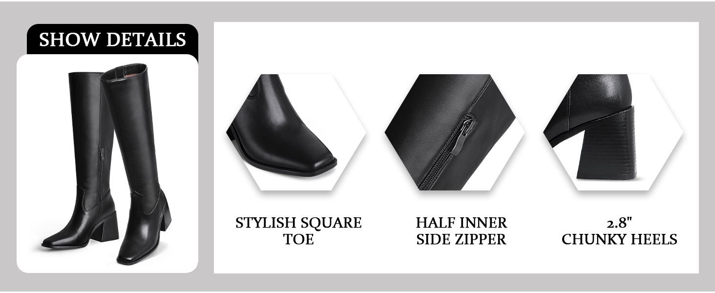 black knee high boots for women