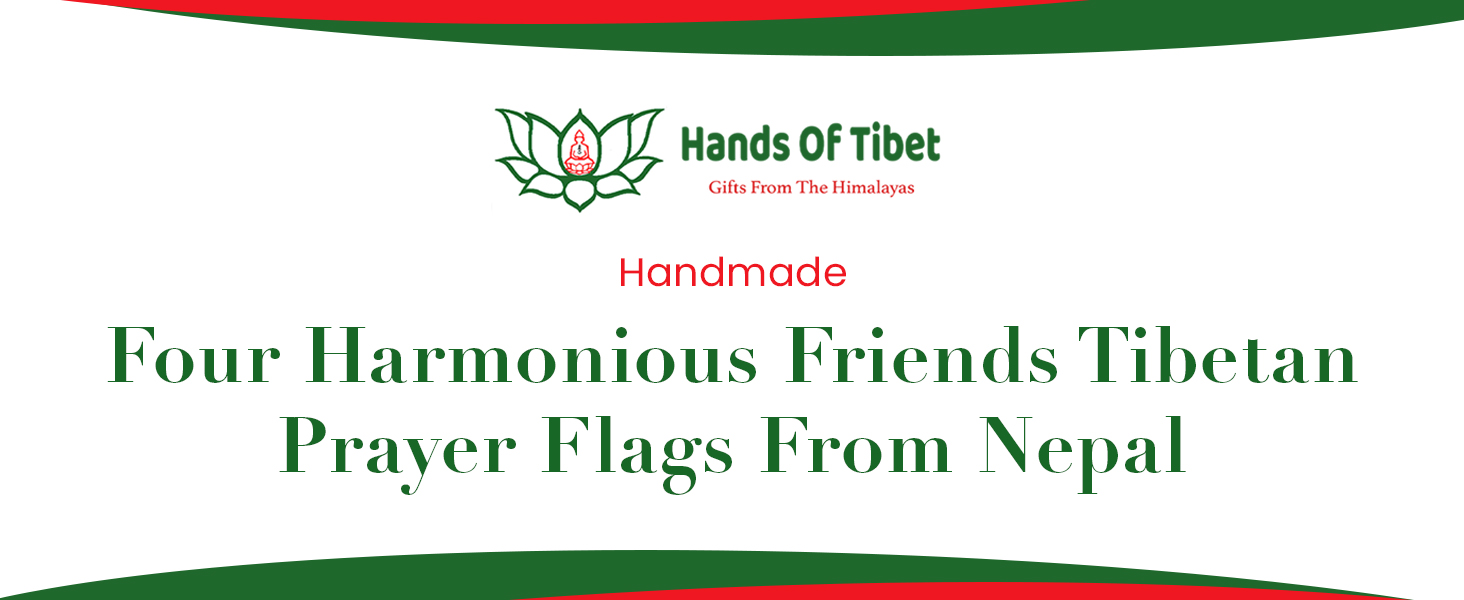 Handmade 4 Peaceful Friends Tibetan Prayer Flags From Nepal