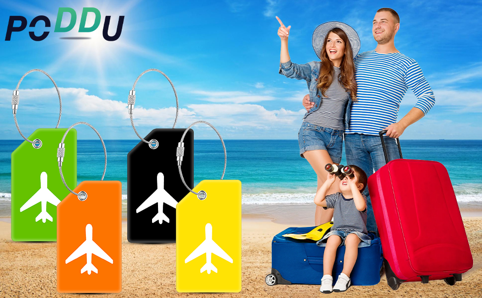 Luggage Tags, 6 Pcs Suitcase Tags, Travel Luggage Labels for Suitcase