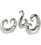WHW Whole House Worlds Eternity Curl and Wave Sculptures, Set of 3, Decorative Modern Art, Silver...
