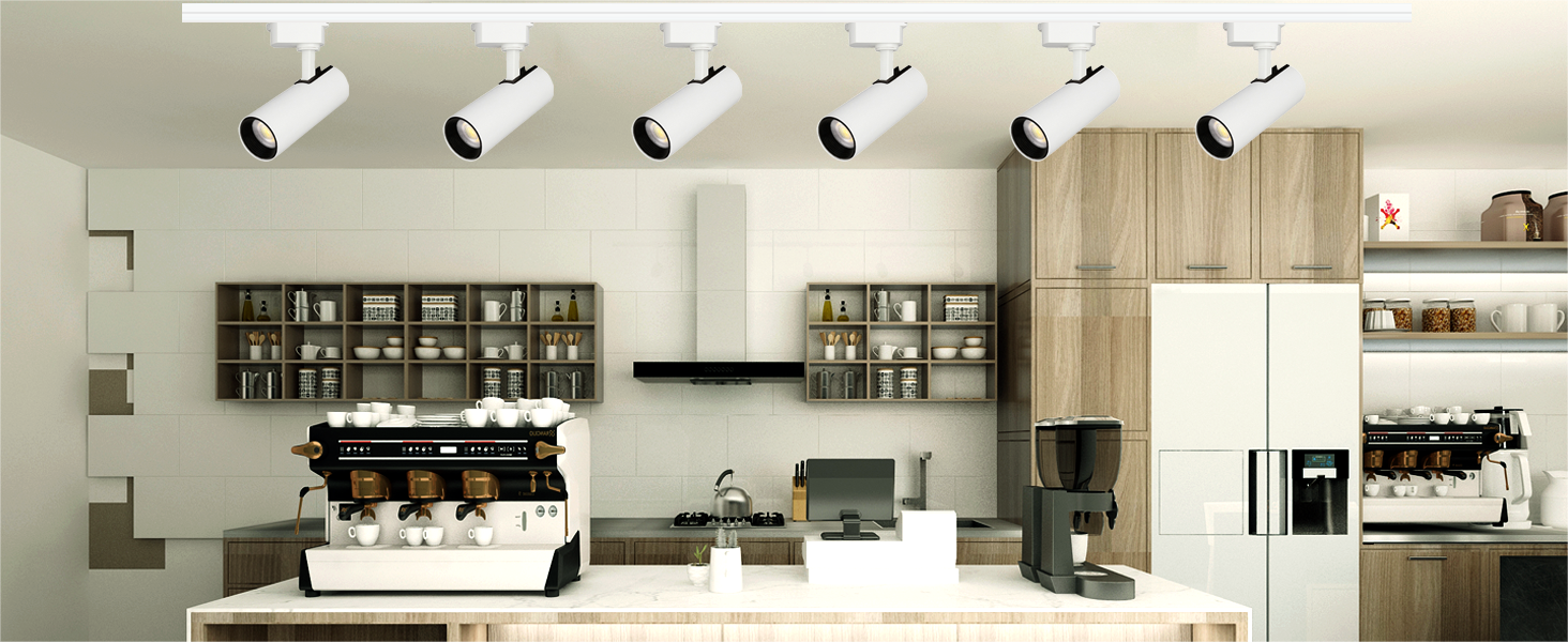 Yuemegou H Type Track Lighting Complete Kit, 25 W Plug in LED Track Lighting Complete Kits 12