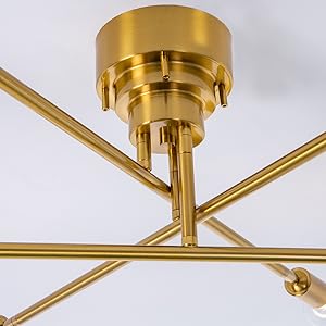 【オリンピア照明】　モダンペンダントライト 6灯 真鍮 オリンピア照明】 モダンペンダントライト 6灯 真鍮