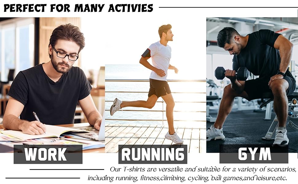 T-Shirt for Men Cotton Short Sleeve Crew Neck Tee