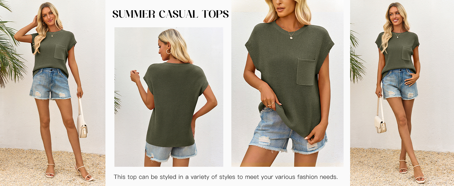 Womens Summer Short Sleeve ShirtsImily Bela Summer Short Sleeve Sweater for Women
