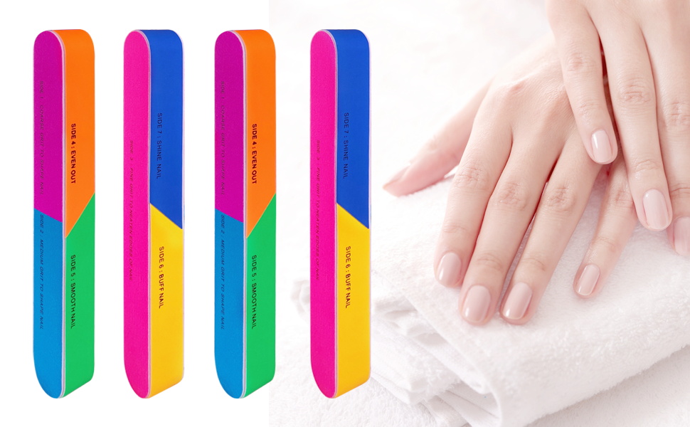 7 Way Nail Buffer (4 Pcs), Nail Buffers Blocks for Natural Nails Shine Smoother
