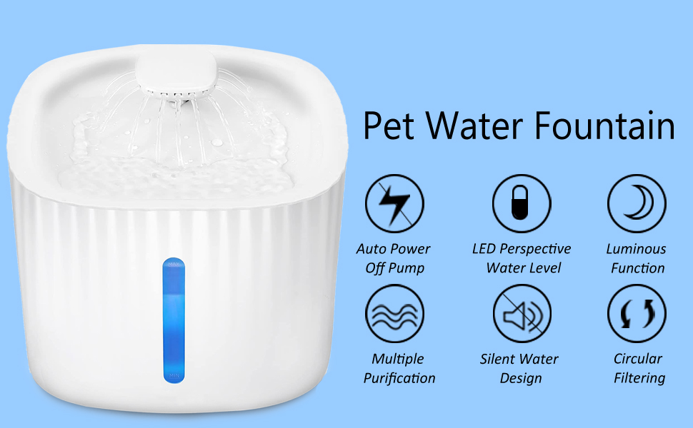 Cat Water Fountain, Arespark 3L(101oz.) Pet Water Fountain, Automatic