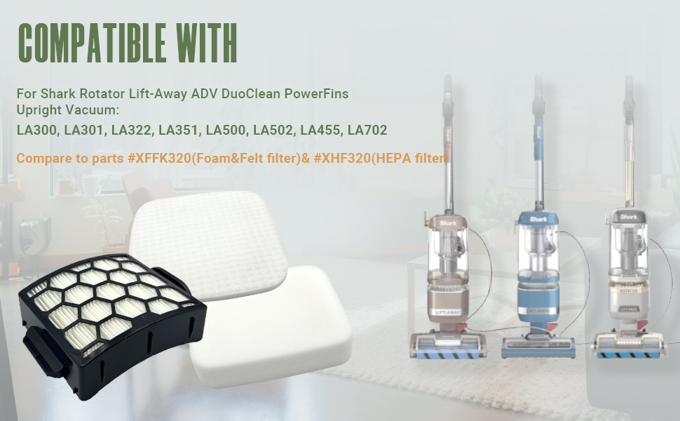 Filter Replacement Parts for Shark LA300, LA301, LA322
