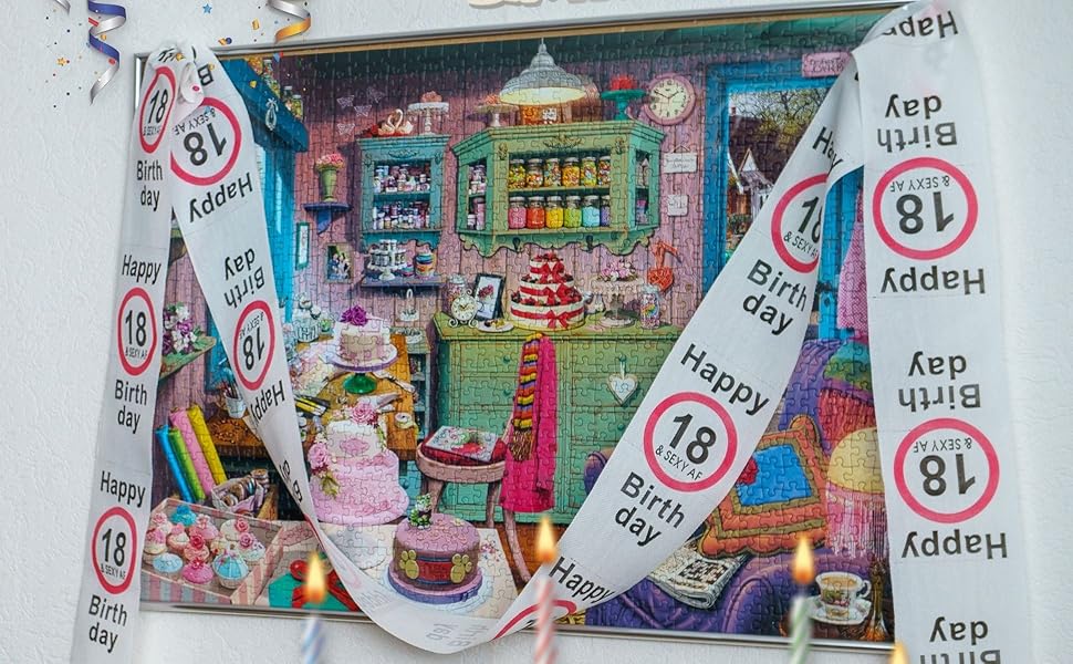 Happy 18 und Sexy AF Birthday Klopapier, 2 Pack, Dekoration und Verpackung für den 18. Geburtstag