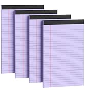 4 Pack Note Pads 5 x 8 Inch Purple Small Legal Pads 5 x 8 Colored Notepad 5 x 8 Perforated Writin...