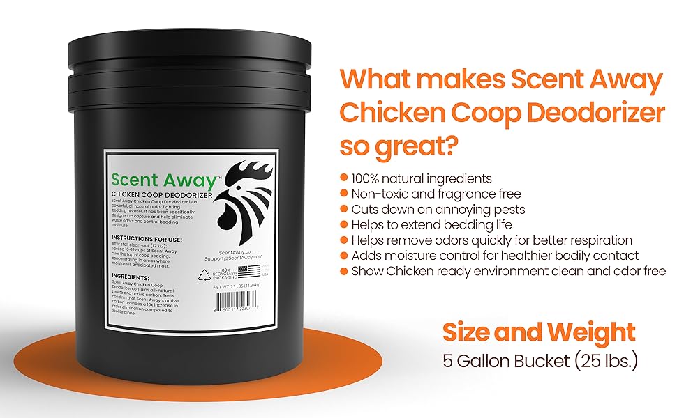 SCENT AWAY Chicken Coop Deodorizer Coop Refresher for Chicken Coops Fragrance