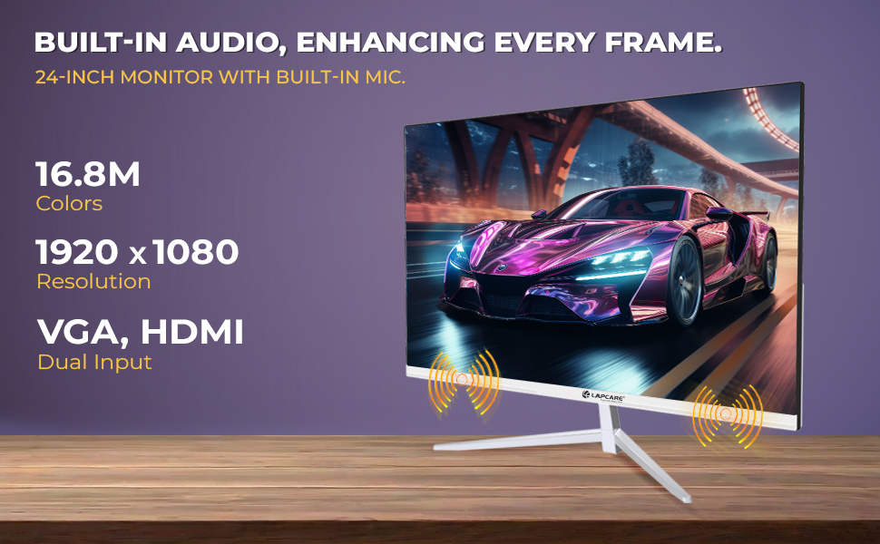 LAPLYE LED Monitor IPS Display, 75Hz, Immaersive Clarity , Metal Stand, Slim Design