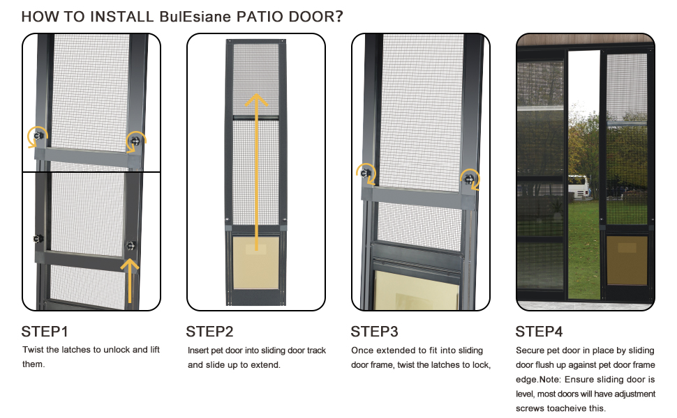 BulEsiane 1Piece Sliding Pet Door for Dogs & Cats, Patio