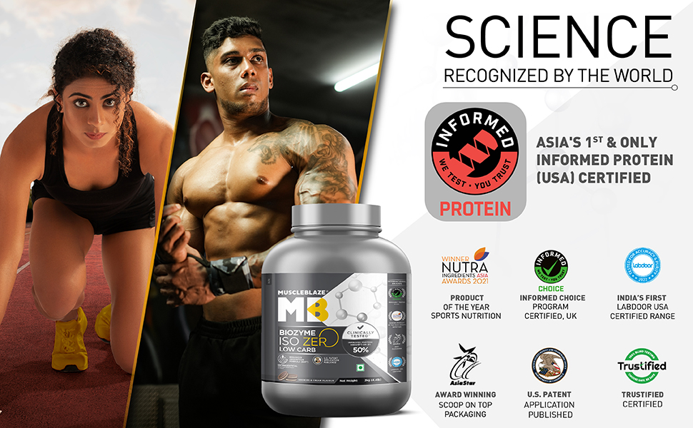 MuscleBlaze Biozyme IsoZero, Low Carb, 100 Pure Whey Protein Isolate