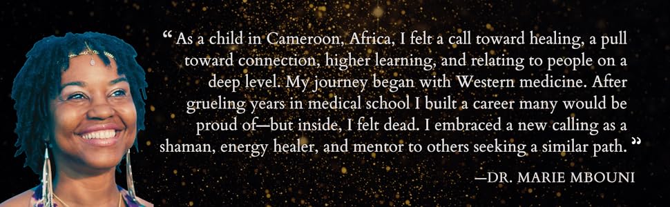 an image of Dr. Marie Mbouni with a quote from her book
