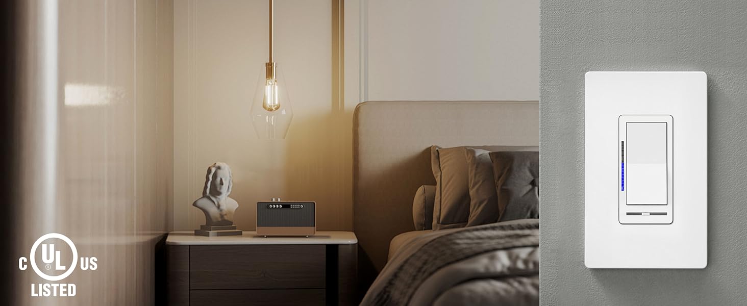 [10 Pack] BESTTEN Digital Dimmer Switch with LED Indicator, Single Pole or 3Way, Suit for