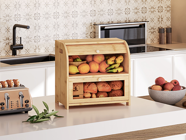 BREAD BIN 2個 Amazon.co.jp: Bread Storage 2-Tier Bread Box, Large Capacity
