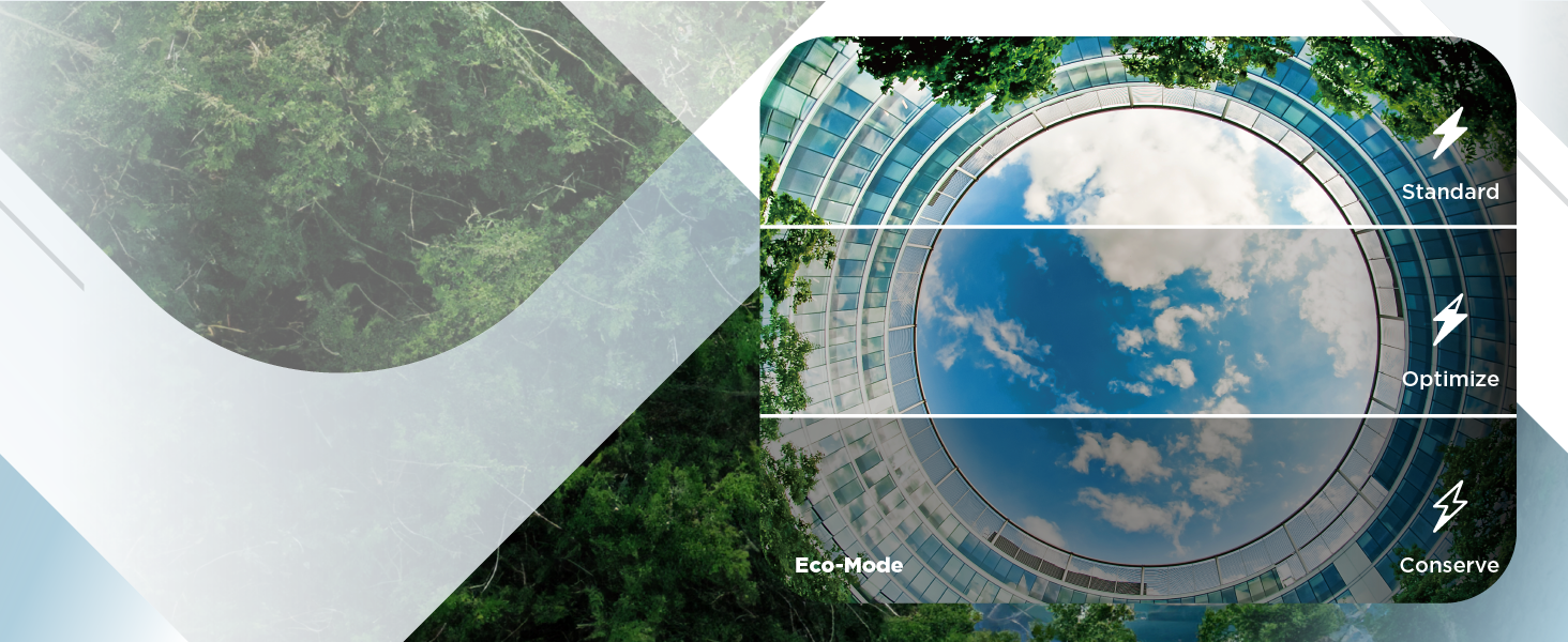 Circular interface overlay on aerial nature view, featuring transparent geometric elements and navigation markers.