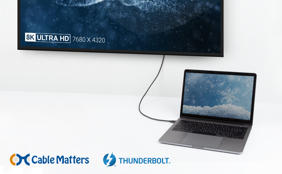 [Intel Certified] Cable Matters 40Gbps USB4 Thunderbolt 4 Cable 2.6ft with 8K Video and 100W