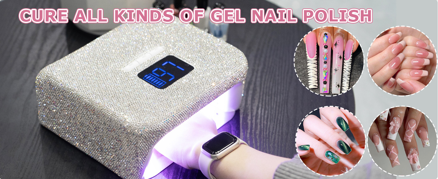 UV nail lamp curing various gel polish base coat color gel top coat gel nail art designs