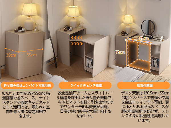 折りたたみデスク 多機能机 pcデスク 収納棚付きテーブル 伸縮式パソコンデスク Amazon｜FUNROLUX 折りたたみデスク 多機能机 pcデスク 収納棚
