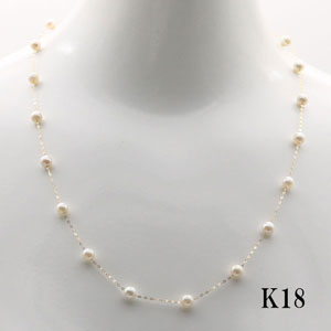 Amazon | 真珠 パール ネックレス K18 あこや真珠 パール
