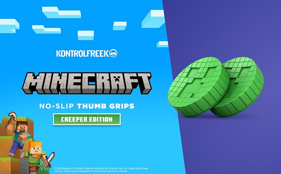 Minecraft KontrolFreek Creeper Thumb Grips Xbox Playstation Controller