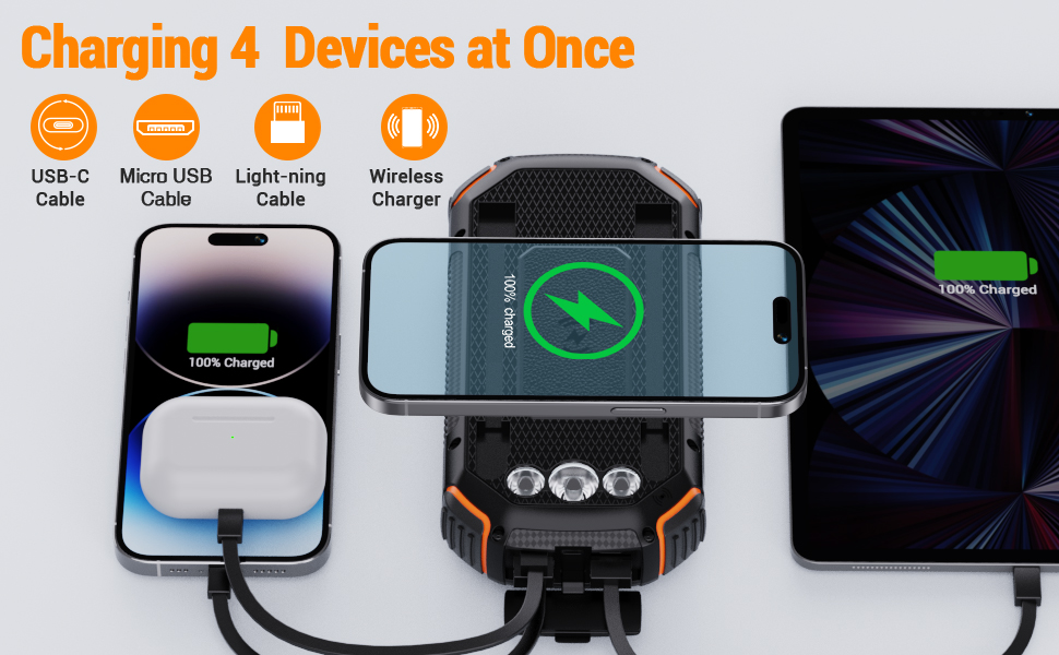 Portable Charger For 4 devices