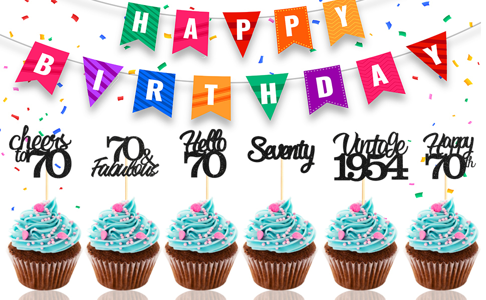 70th cupcake topper