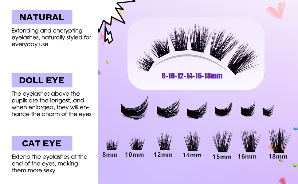 individual false eyelashes cluster