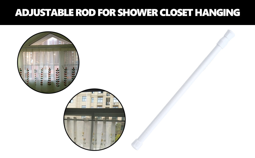 Spring Loaded Tension Rod Adjustable Shower Curtain Rod