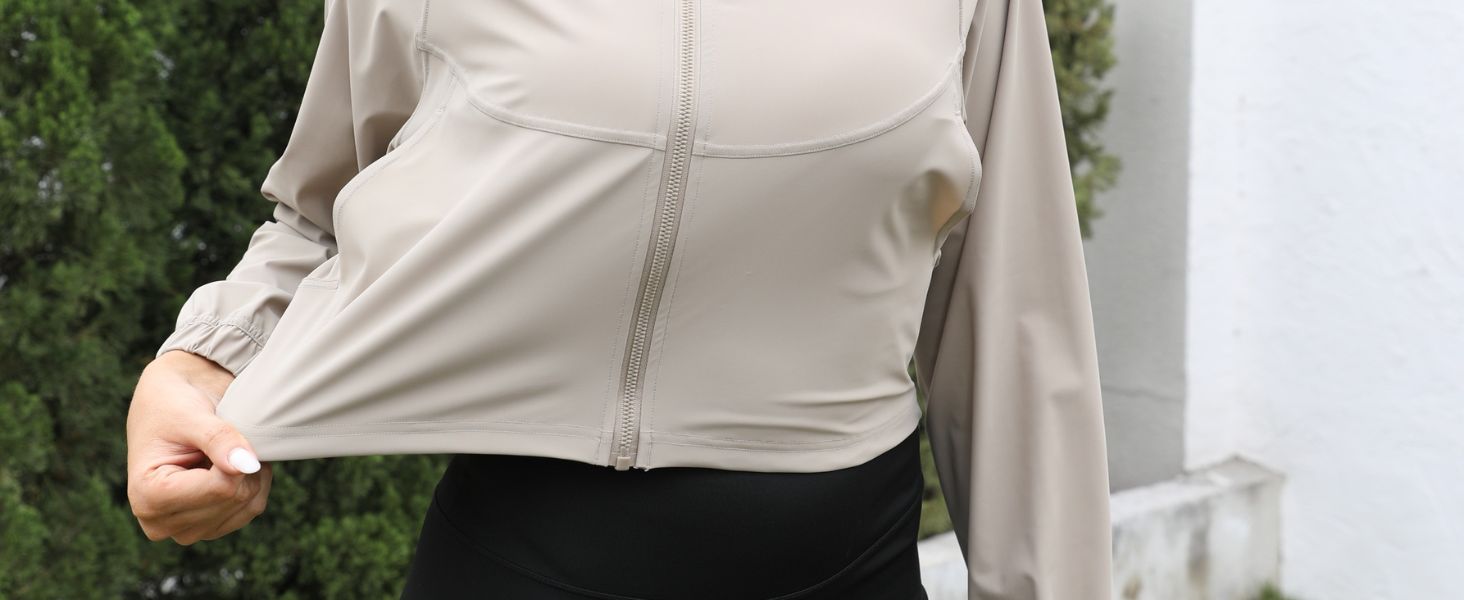 happlan womens workout running track yoga jacket sport wear upf50+ zipper up