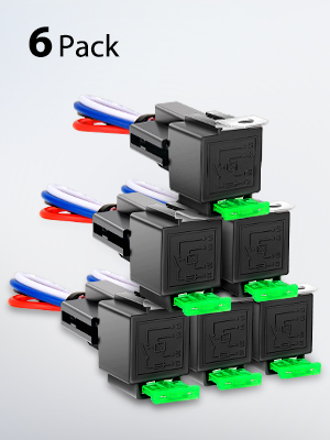 12V 4 Pin Relays with socket harness and 5A Blade Fuse